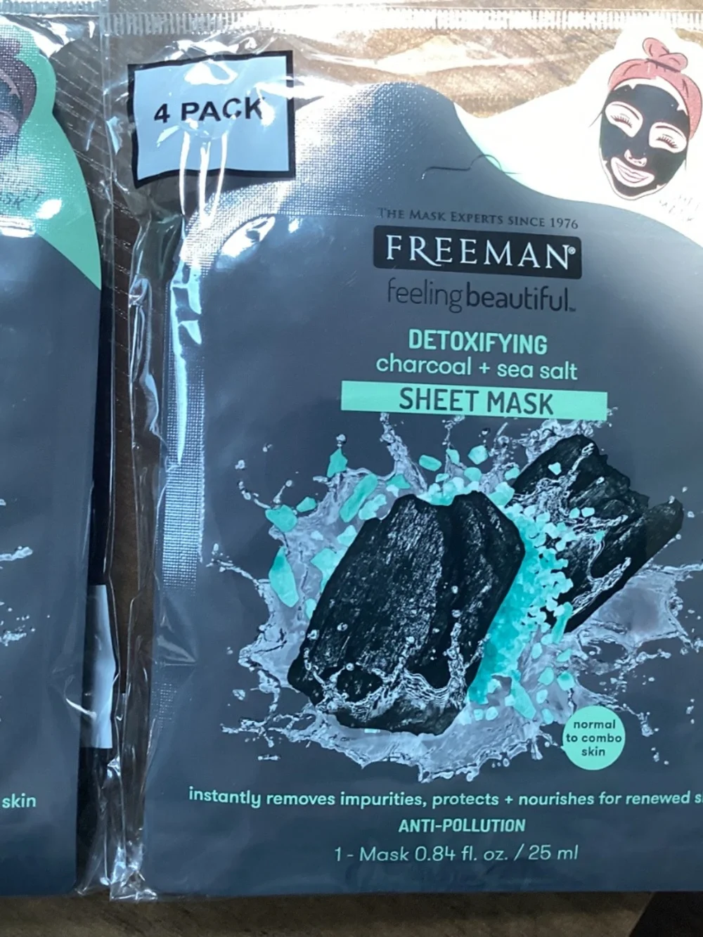 Freeman Feeling Beautiful Detoxifying Charcoal Sea Salt Sheet Masks Bundle